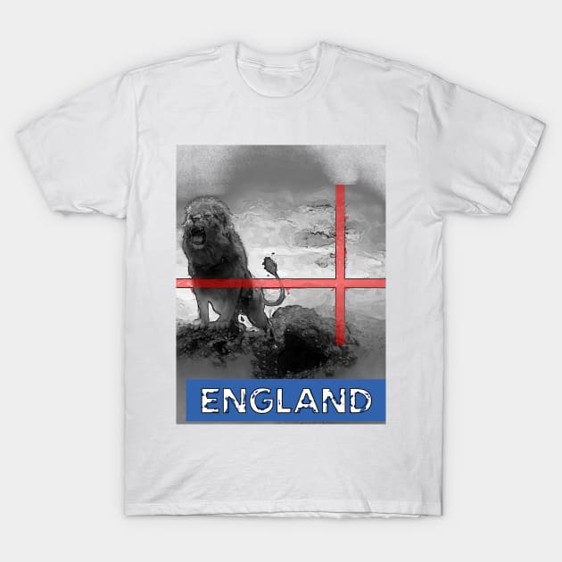 England soccer Football flag lion p1 T-Shirt by FasBytes